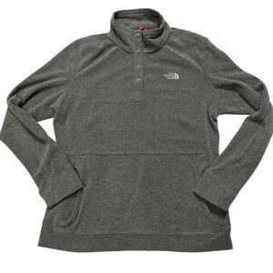 The North Face Women's Gray 1/4 Snap Pullover  Terry Shirt Size XL